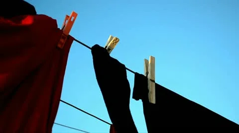 Clouds and clothes 03 Video stock 12517222