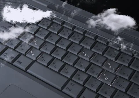 Clouds and computer keyboards Stock Photos