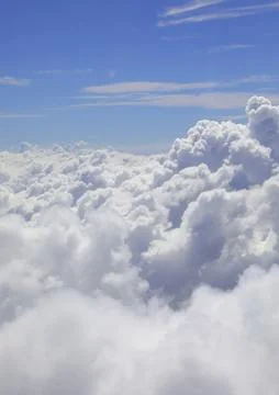 Clouds and customizable space with text ideal as a concept of travel beyond.. Foto stock