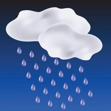 Clouds and drops of rain Stock Illustration