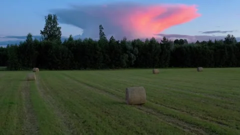 Clouds and Field Stock Footage 250380459