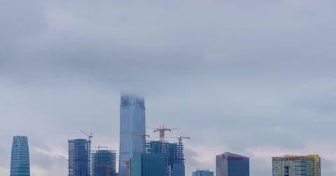 Clouds and fog View Beijing city skyline (4K,Time-lapse) Stock Footage 83304337
