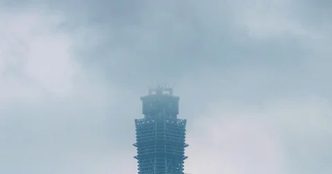 Clouds and fog View Beijing city skyline (4K,Time-lapse) Stock Footage 83309212