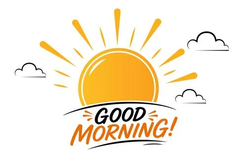 Clouds and good morning text illustration Illustration