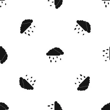 Clouds and hail pattern seamless black Stock Illustration
