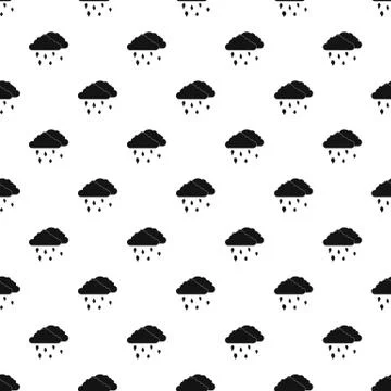 Clouds and hail pattern, simple style Stock Illustration