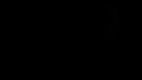 Clouds and haze distort big bright first quarter half moon northern hemisphere Stock-Footage 81607819