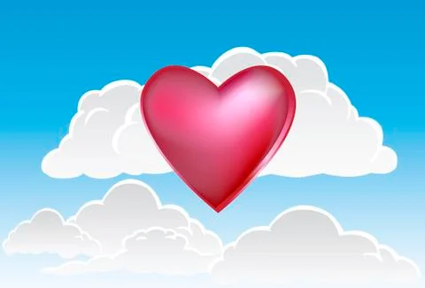 Clouds and heart Stock Illustration