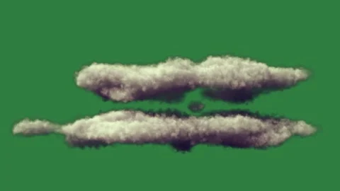 Clouds on a and isolated on green screen background Stock Footage 336858648