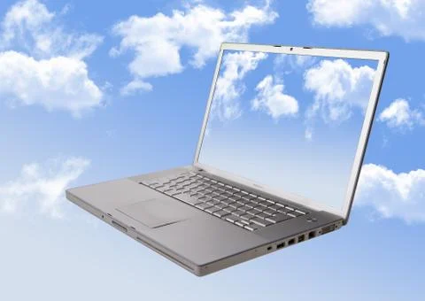 Clouds and laptop Stock Photos