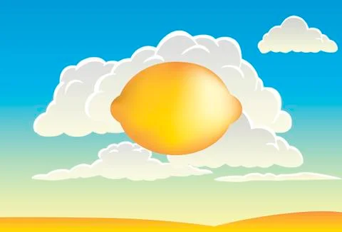 Clouds and lemon Stock-Illustration
