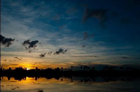 Clouds and light  of sunset in the evening time.Time lapse 4K Stock Footage 113266746