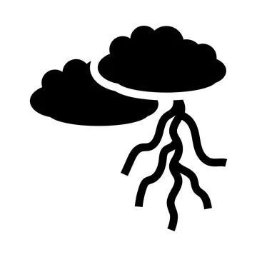 Clouds And Lightning Icon Stock Illustration