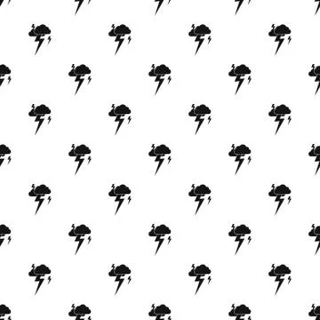 Clouds and lightning pattern, simple style Stock Illustration