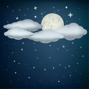 Clouds and moon Stock Illustration