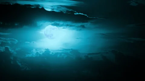 Clouds and moon. Timelapse Stock Footage 106453580