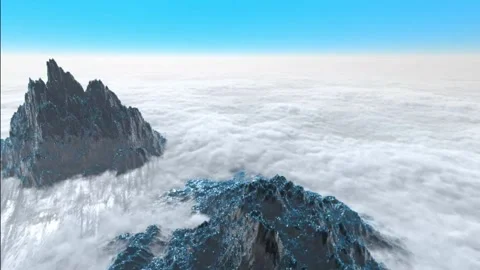 Clouds and Mountain descent Stock Footage 190039031