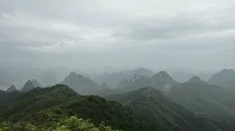 Clouds and mountains in Guilin, time lapse. Stock Footage 22149193