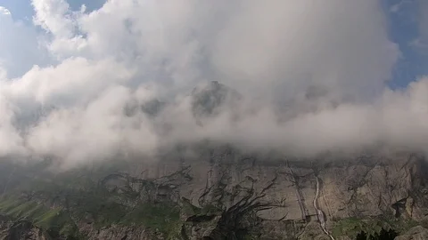 Clouds and Mountains Timelapse 03 in Himachal Pradesh, India Stock Footage 124942322