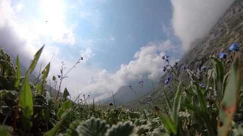 Clouds and Mountains Timelapse 04 in Himachal Pradesh, India Stock Footage 124942341