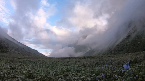 Clouds and Mountains Timelapse 05 in Himachal Pradesh, India Stock Footage 124941975