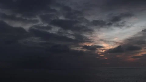 Clouds and Oceanscape at Sunset. Achill Island, Ireland. Stock Footage 239548529