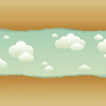 Clouds and old paper Stock Illustration