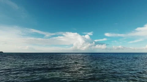 Clouds and open water view from a Fiji island Stock Footage 305280459