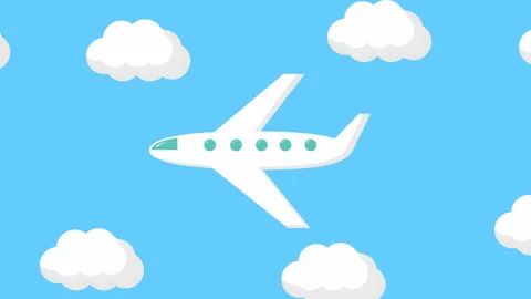 Clouds and plane 2 Stock Footage 130391523