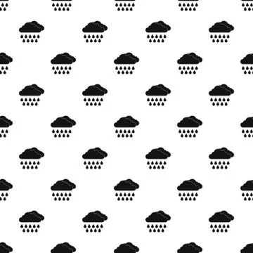 Clouds and rain pattern, simple style Stock Illustration