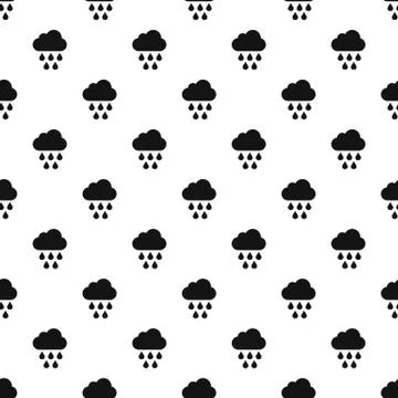 Clouds and rain pattern, simple style Stock Illustration