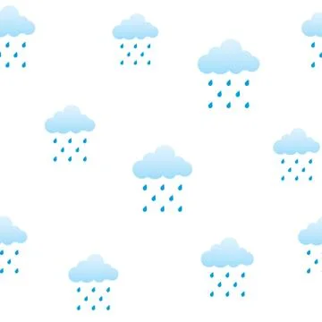 Clouds and rain. seamless pattern Stock Illustration