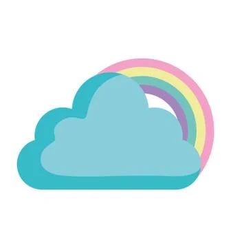 Clouds and rainbow design Ilustração Stock