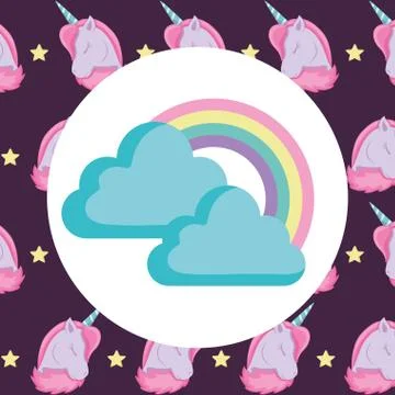 Clouds and rainbow design Illustrazione stock