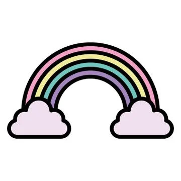 Clouds and rainbow design Ilustração Stock