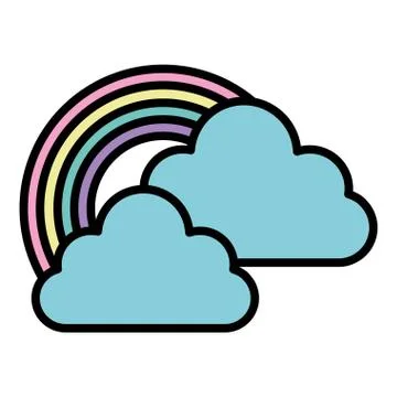 Clouds and rainbow design Ilustração Stock