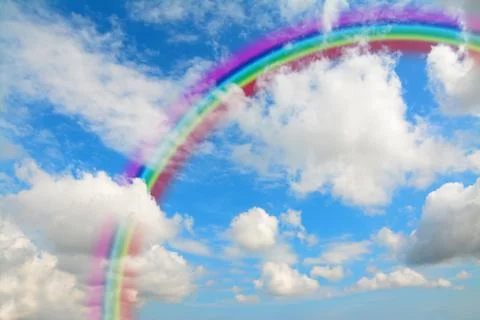 Clouds and rainbow Stock Illustration