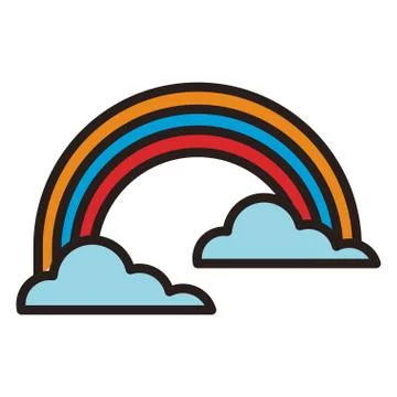 Clouds and rainbow symbol 스톡 일러스트