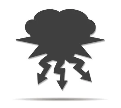 Clouds and rays double shadow icon vector Illustrazione stock