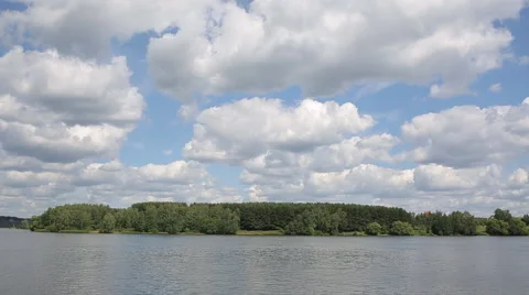 Clouds and a river 1 Stock Footage 40052086