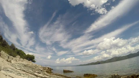 Clouds and sea timelapse, view towards east from island Iz at island Ugljan Stock Footage 41471726