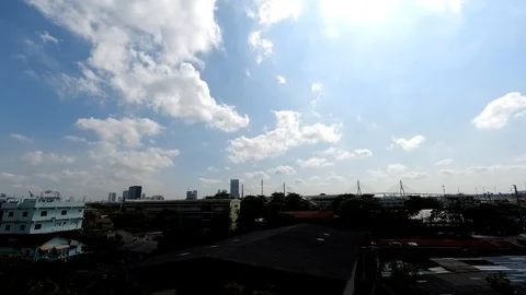 Clouds and shadows of clouds are running quickly across the sky (Time Lapse) Stock Footage 118049092
