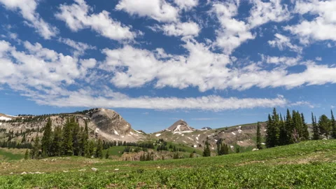 Clouds and shadows moving across high mountain landscape Stock-Footage 167370017