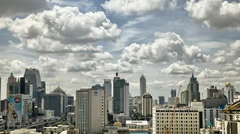 Clouds and Shadows over Bangkok City HDR Stock Footage 12359311