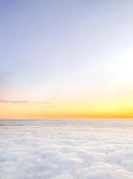 Clouds and sky background, bird's eye view at sunset, dawn, beautiful Stock Photos