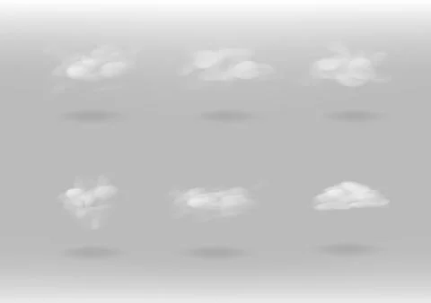 Clouds and smoke, sets collection vector illustration Stock Illustration