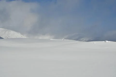 Clouds and snow background texture norway scandinavia Stock Photos