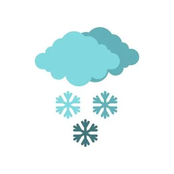 Clouds and snow icon, flat style Stock Illustration