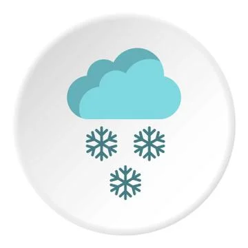 Clouds and snow icon, flat style Stock Illustration