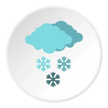 Clouds and snow icon, flat style Stock Illustration
